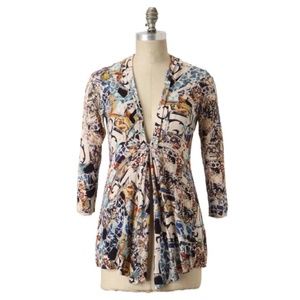 Anthropologie Sparrow Talavera Printed Cardigan Sweater Large